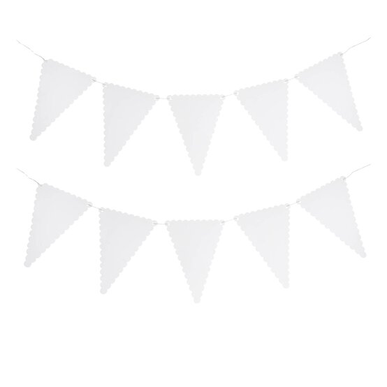 White Scalloped Edge Bunting 5m