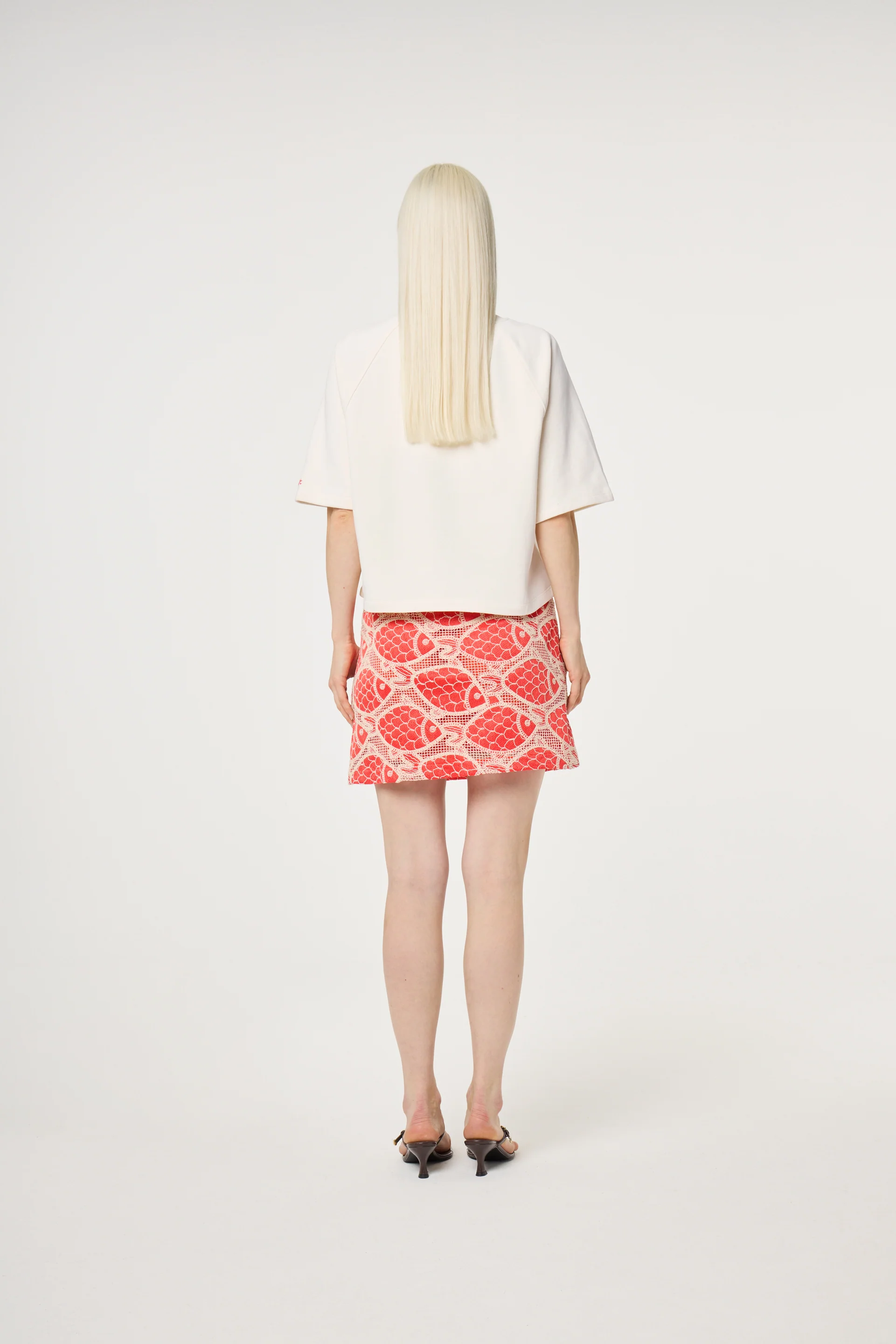 Nanda Sweater | Cosy White/Tangerine Tango