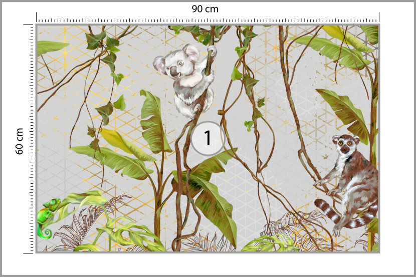 Fototapeta Dziecięca KOALA Lemur Tropikalny Las 90x60cm