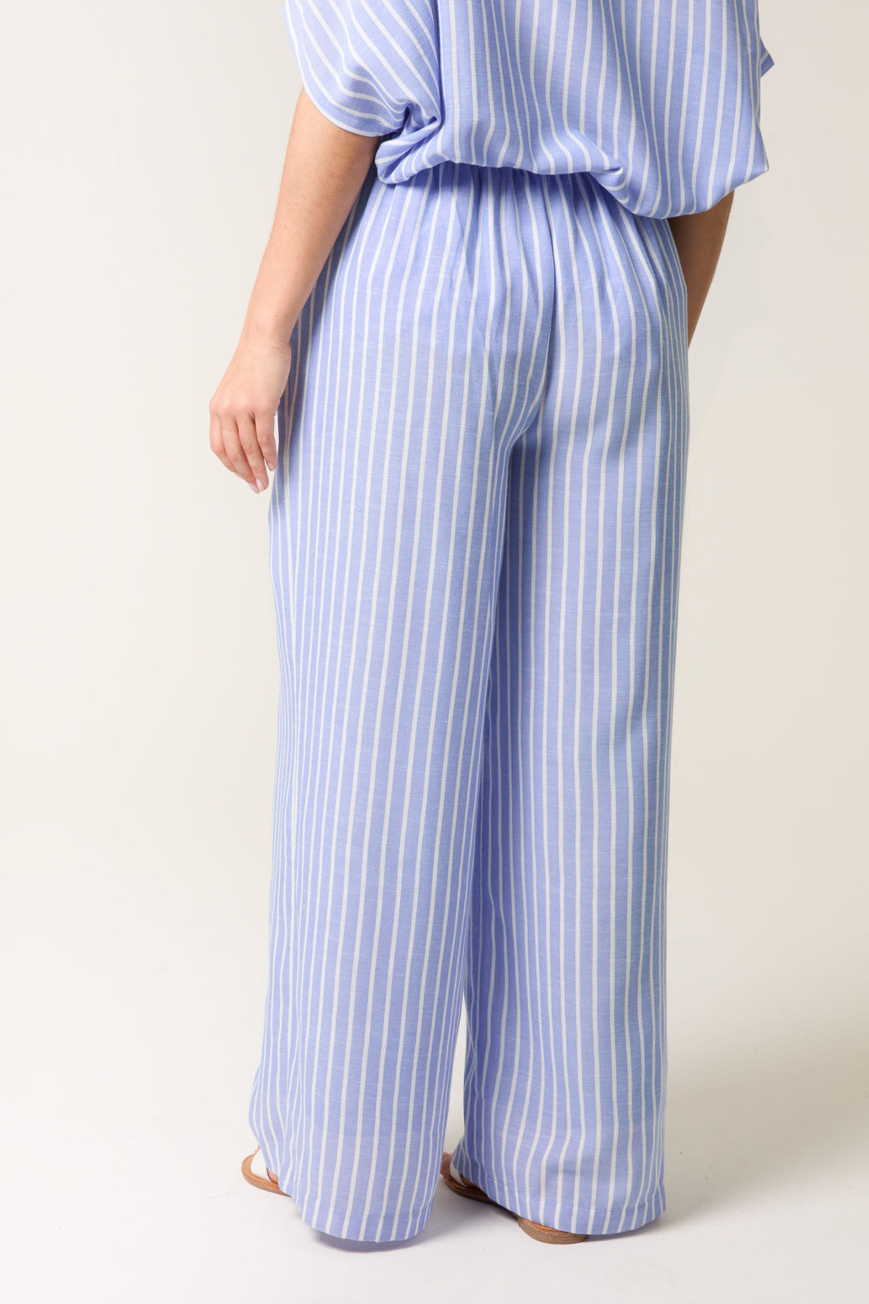 Blue Vanilla Blue Paperbag Waist Pinstripe Trouser