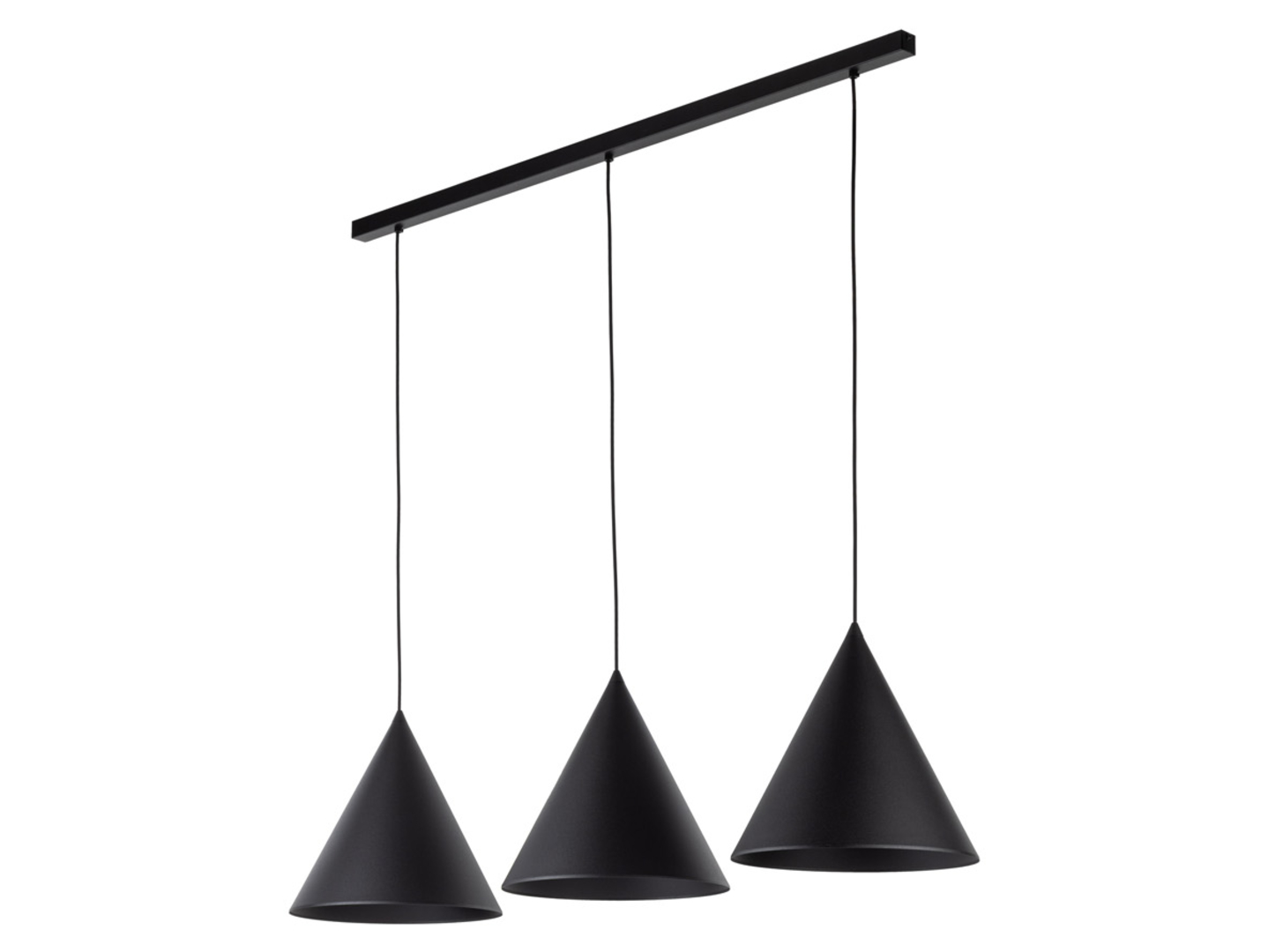 Lampa wisząca Cono Black 3-punktowa 160 cm metalowa czarna