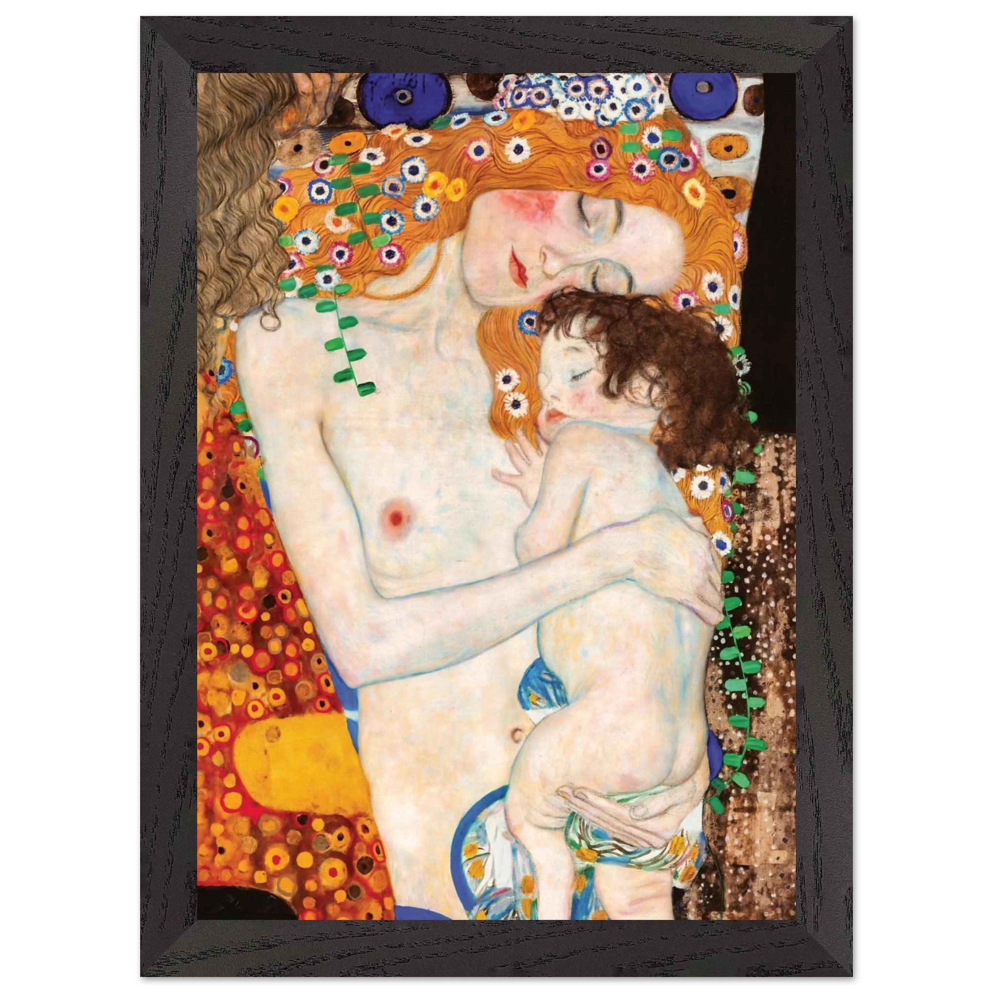 Artfulprints Poster met Lijst Gustav Klimt - The three ages of the woman  - A4 21x29.7 cm - Meerkleurig