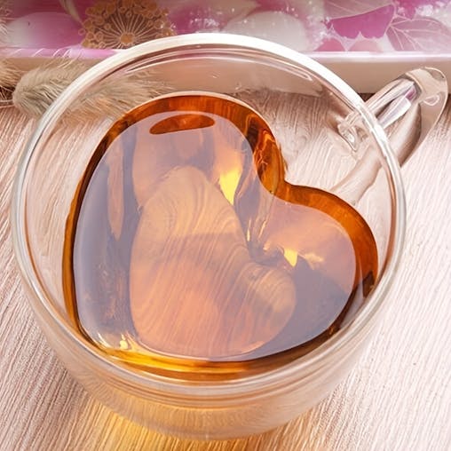 NNETM Heart Couple Cup Insulated Glass Mug