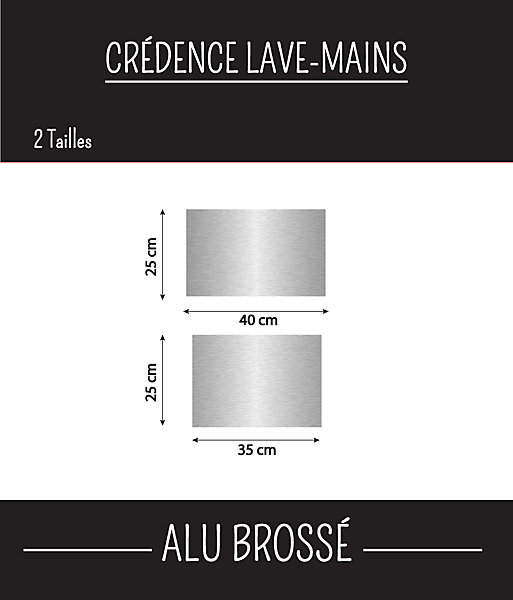 Crédence adhésive Lave-mains ALU BROSSE 35 cm x 25 cm Ma Nouvelle Déco