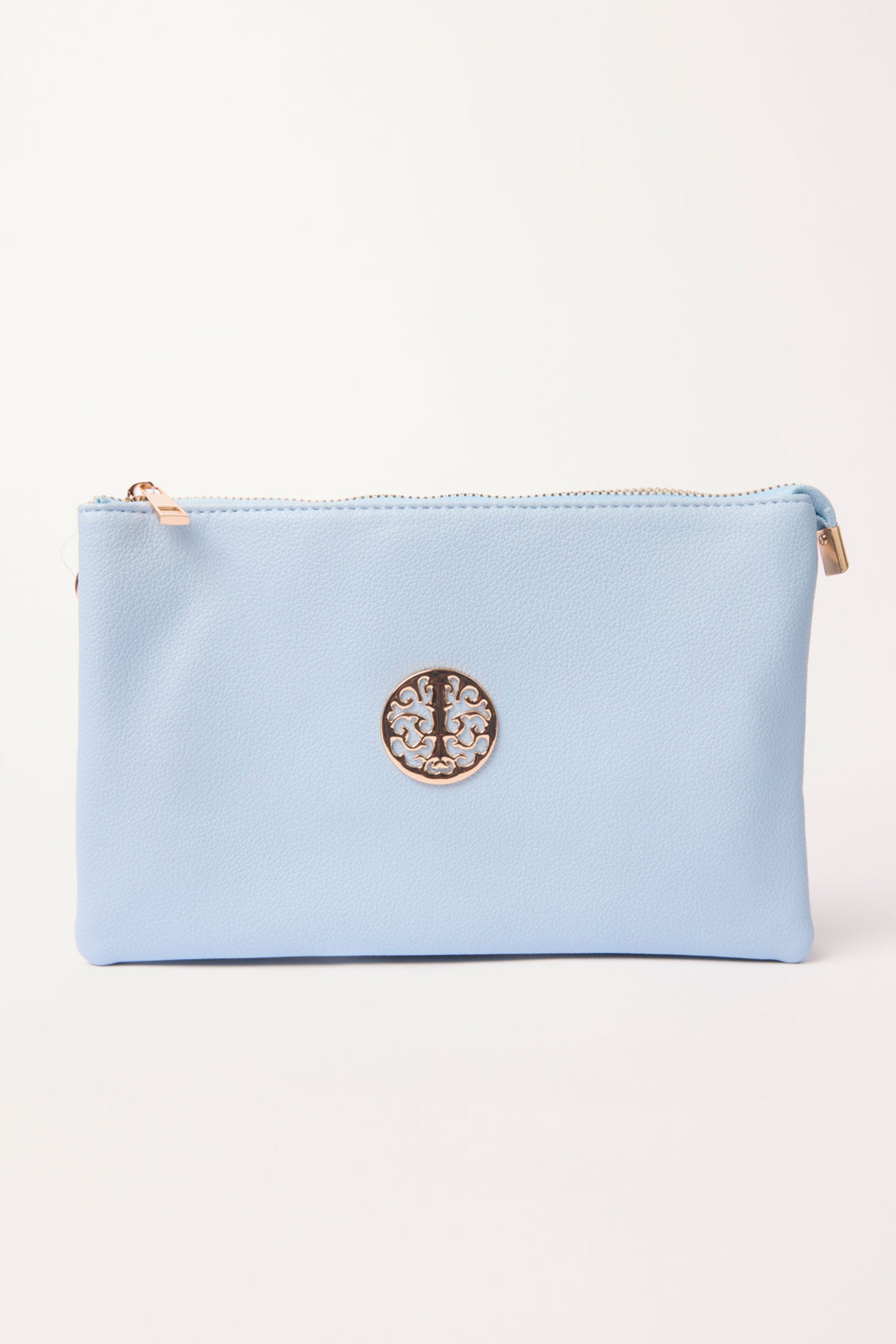 Blue Vanilla Clutch With Detachable Strap