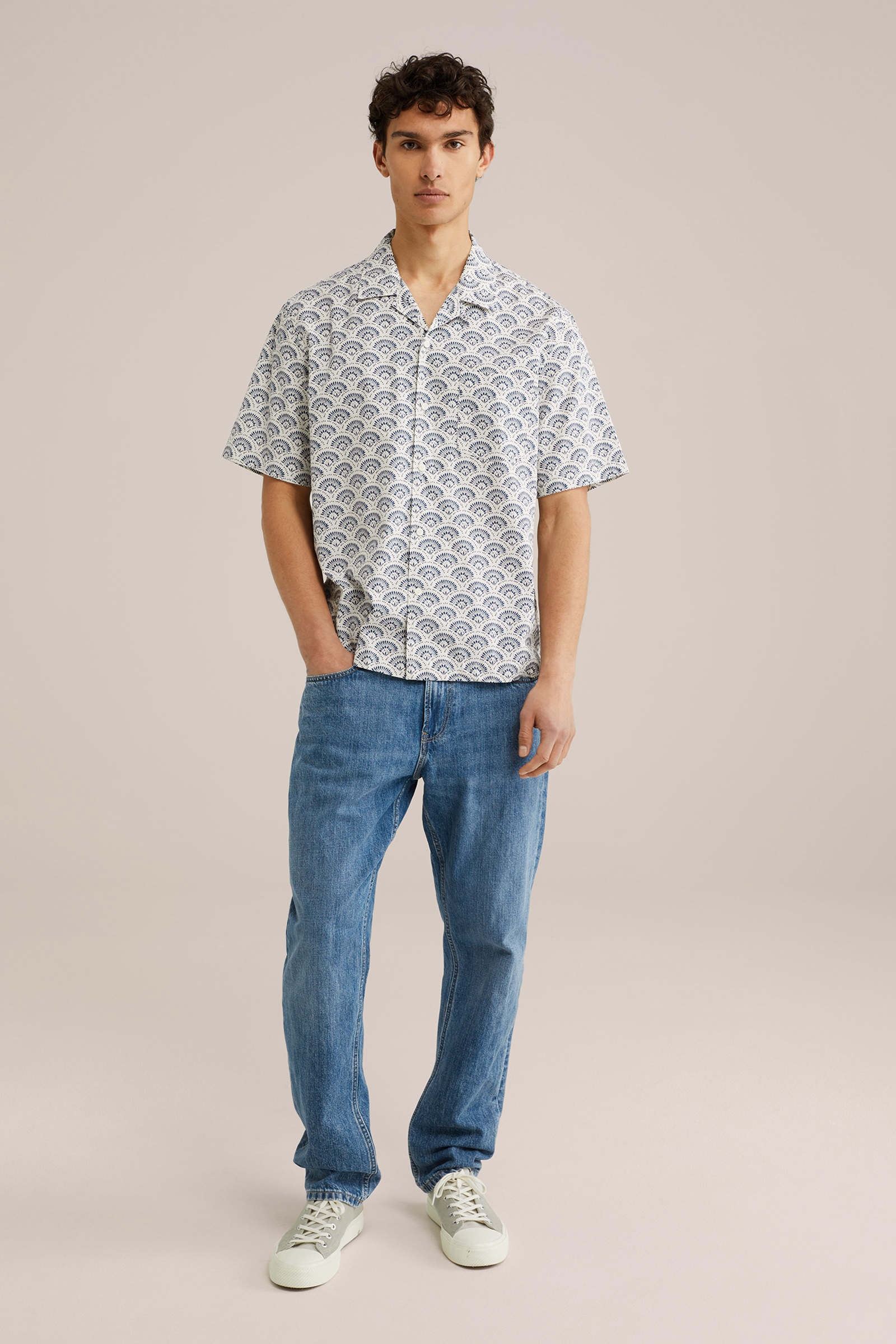 Heren Regular fit overhemd met stretch