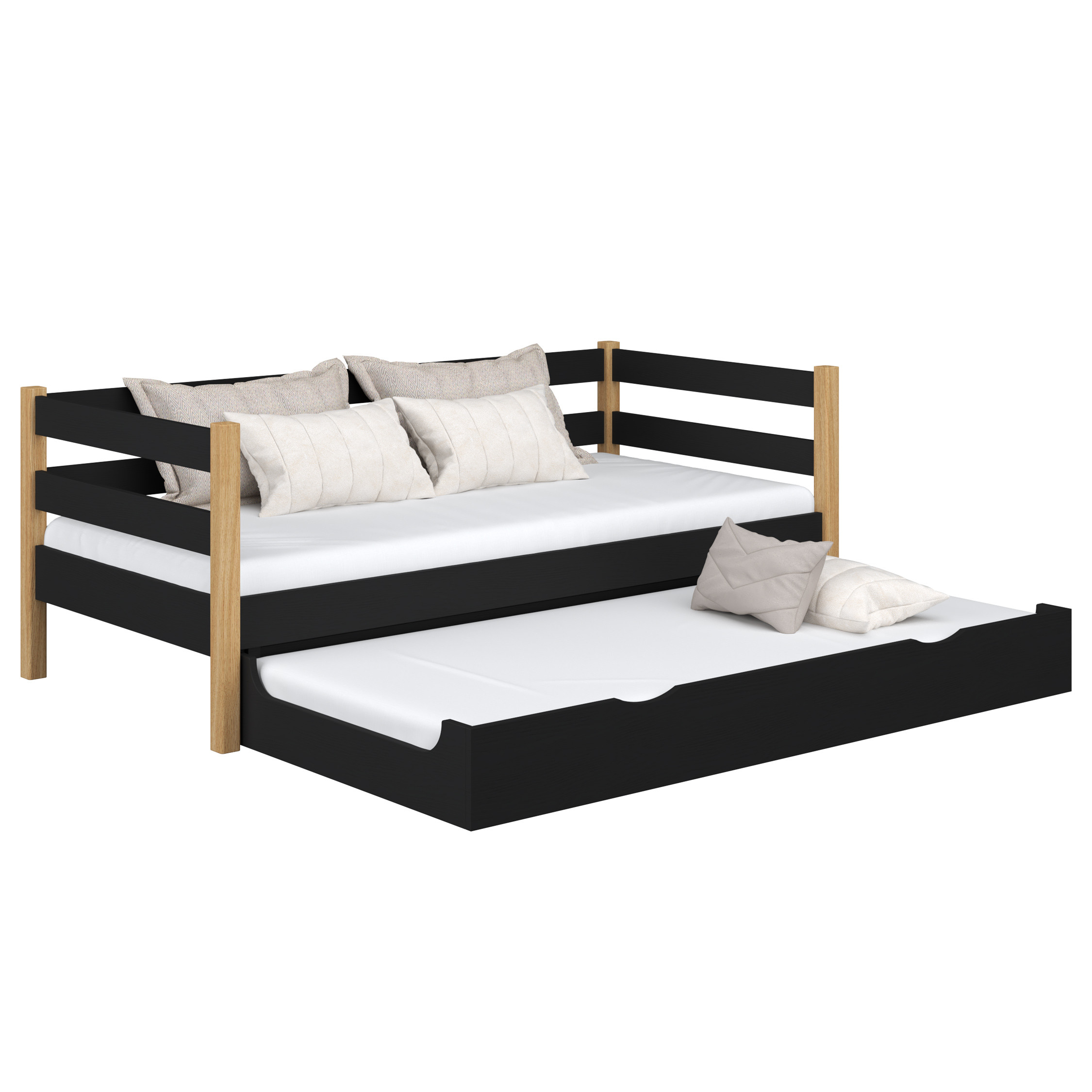 Drewniane łóżko sofa z szufladą na materac N01