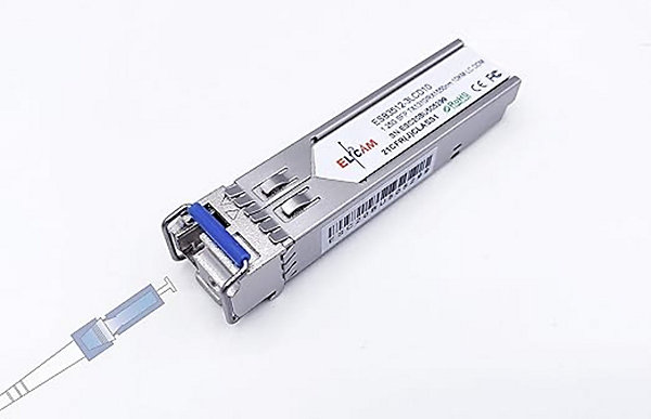 Elfcam - Module SFP BIDI 1,25 Gbps LC/UPC Monomode, DDM, 10 km, TX 1310/RX 1550, Compat. Cisco/Huawei/D-Link
