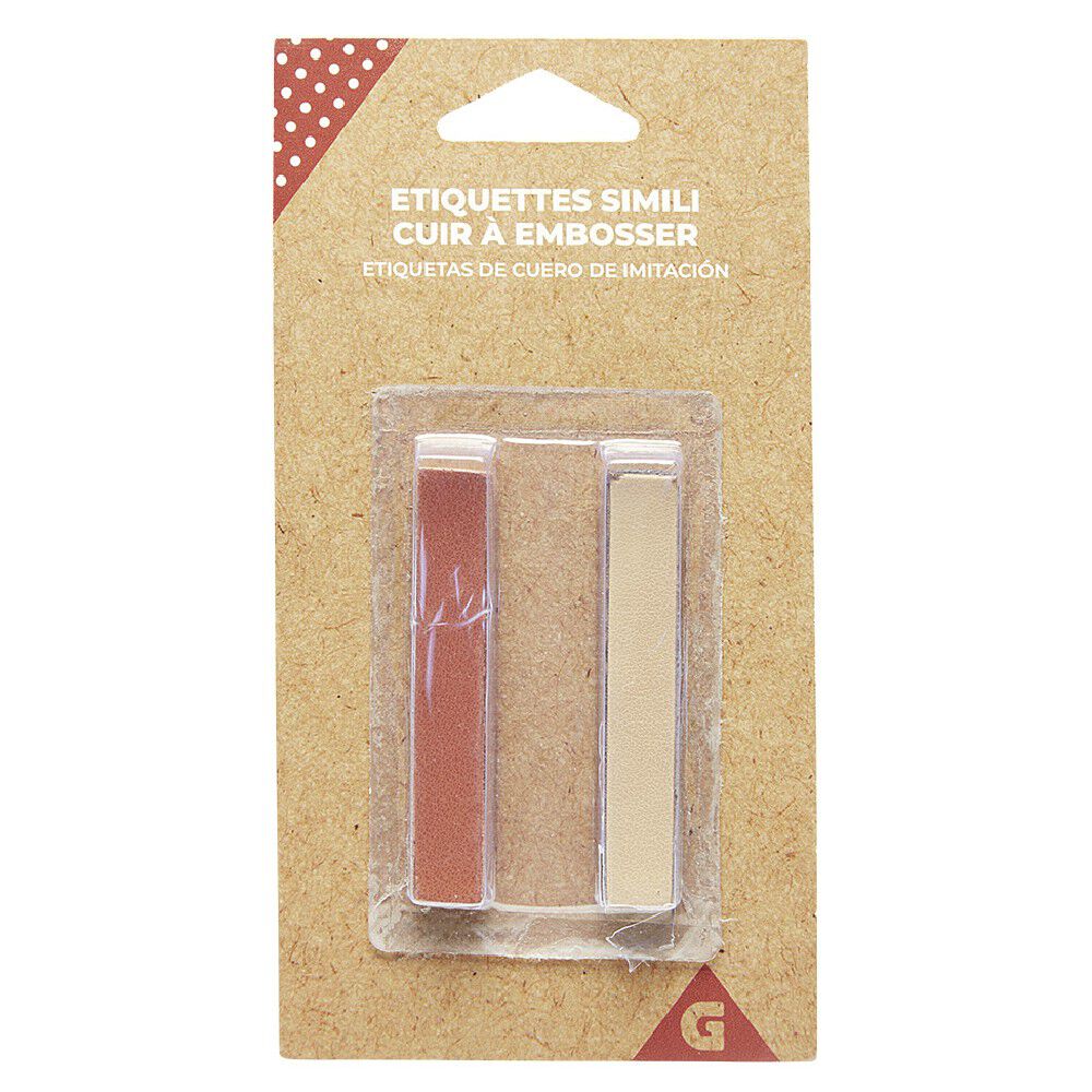 étiquettes à embosser en simili