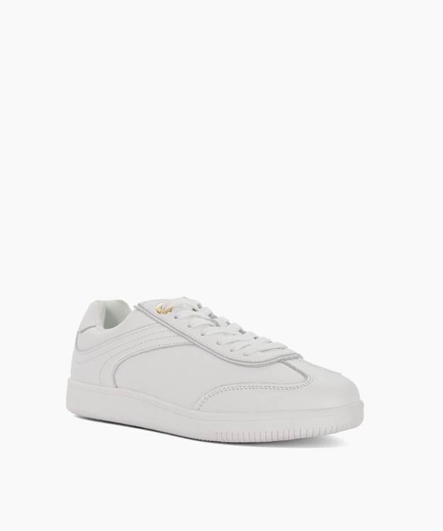 Emilias White - Leather Lace-Up Trainers