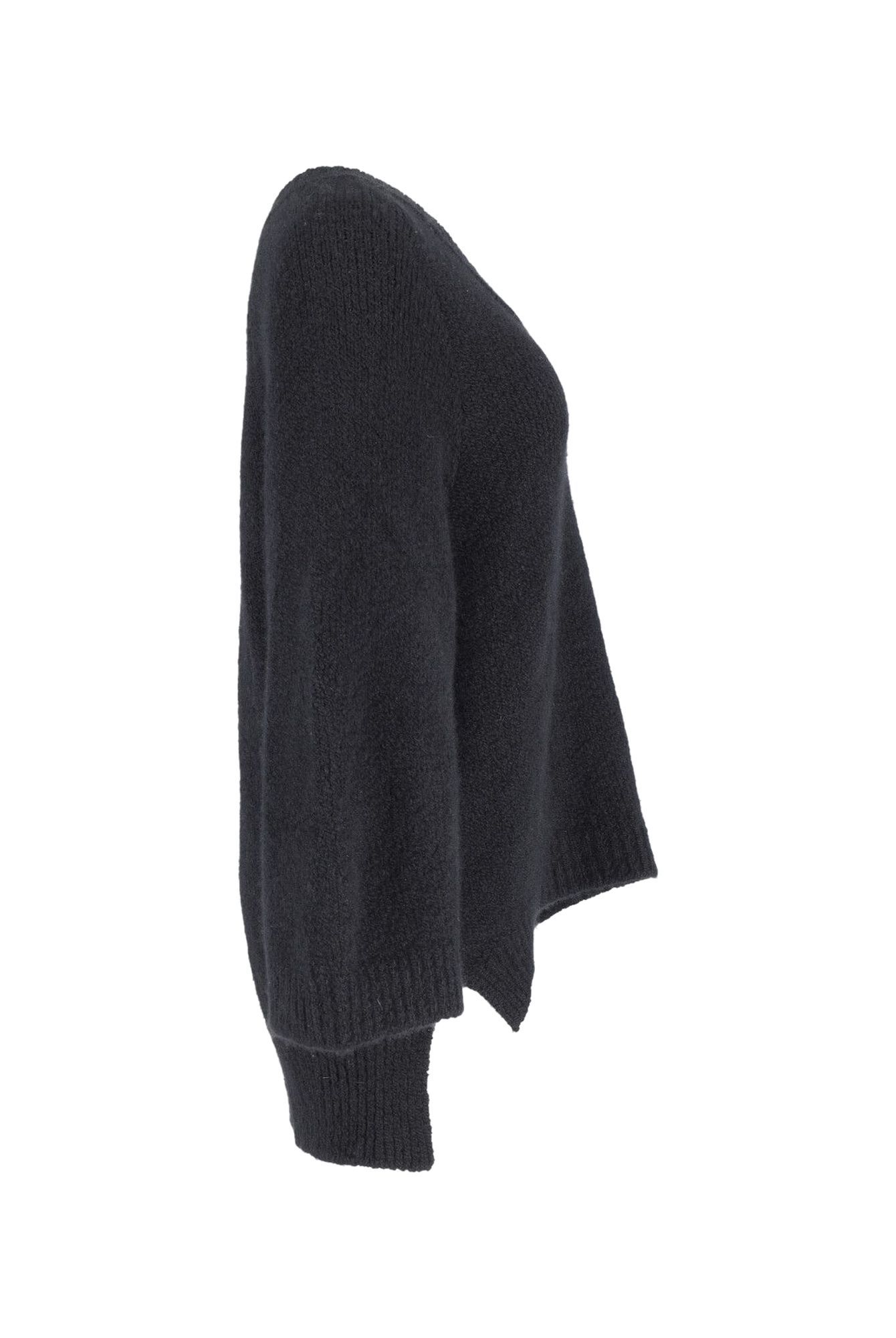 Adam Lippes Preloved Chunky Knit Deep V-Neck Sweater Jumper in Black Cashmere