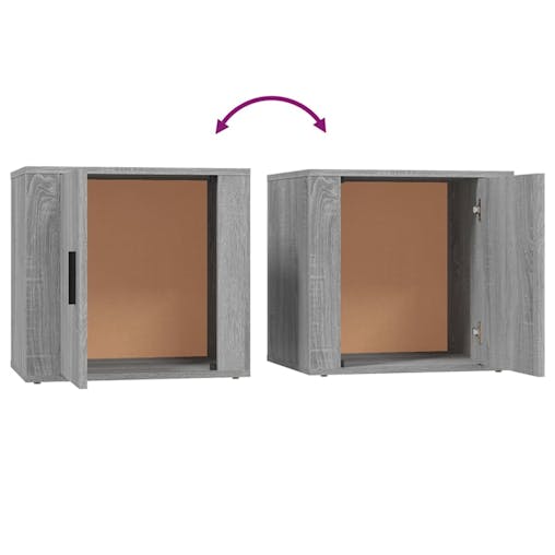 NNEVL Bedside Cabinets 2 pcs Grey Sonoma 50x39x47 cm
