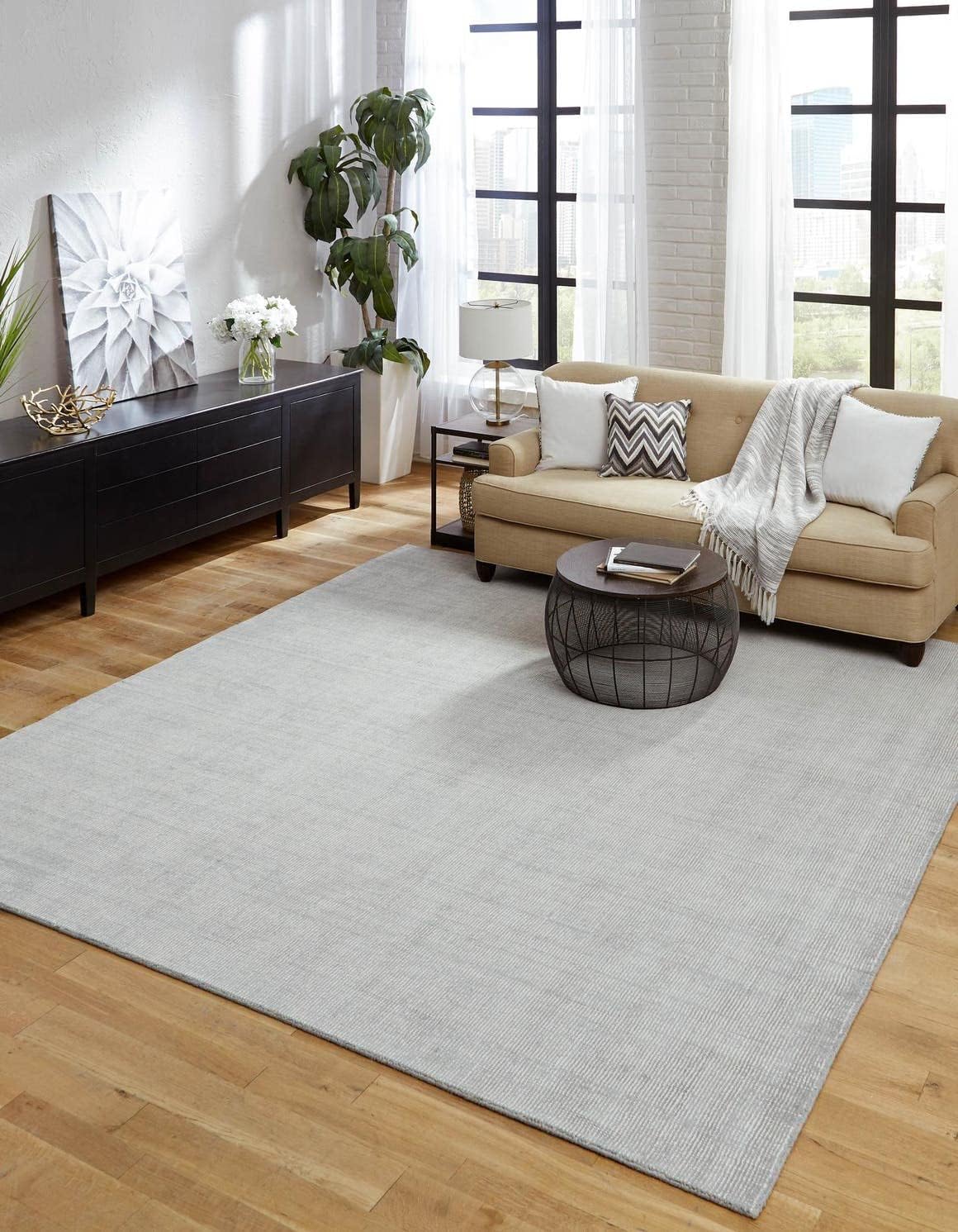Unique Loom English Manor Collection Area Rug - Farmhouse (10' Square, Grey Manor/ Ivory)