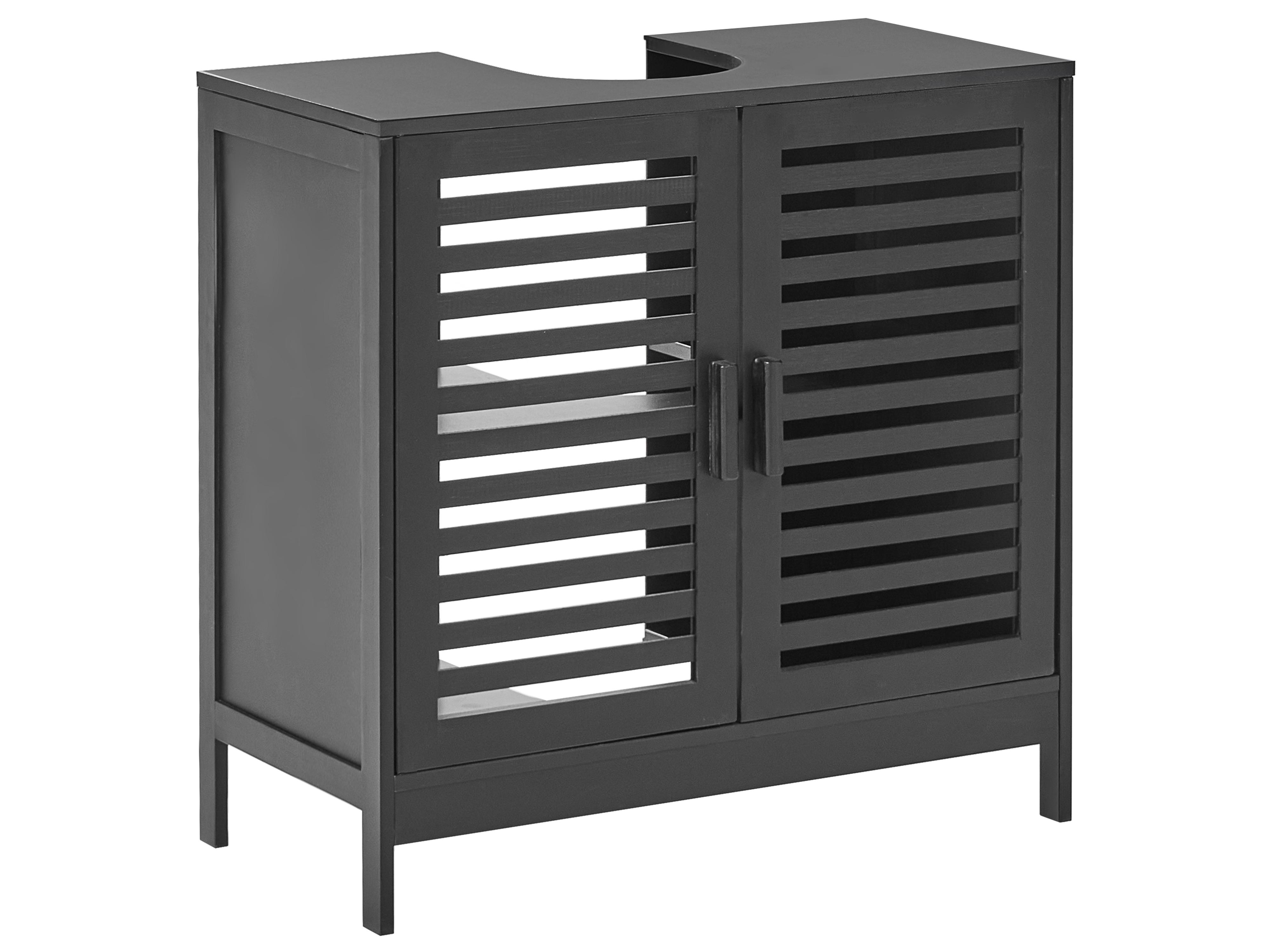 Vanity Unit MISSOULA Bamboo 60 cm Black