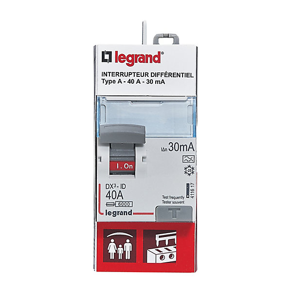 Interrupteur différentiel 40A 30mA type A sortie haut Legrand