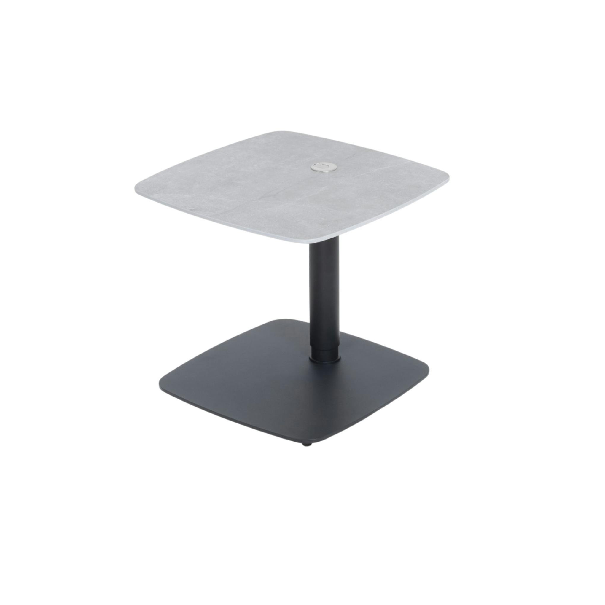 Table d'appoint réglable en céramique grise marbrée LUGANO