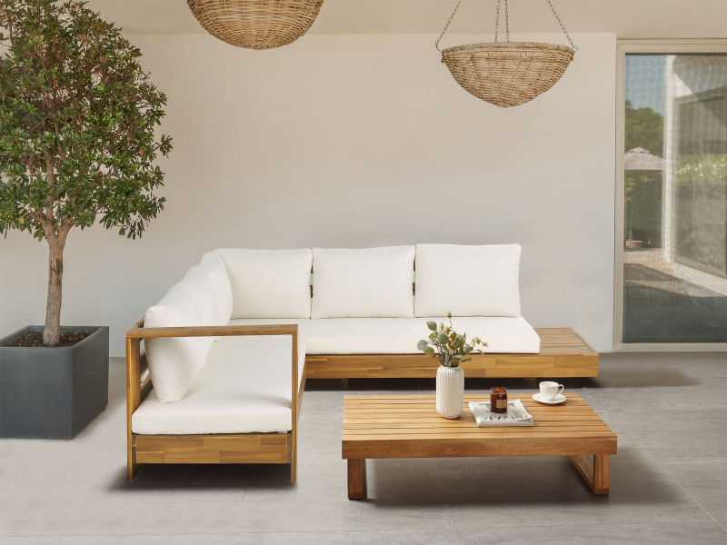 Zestaw ogrodowy sofa stolik drewno akacjowe
