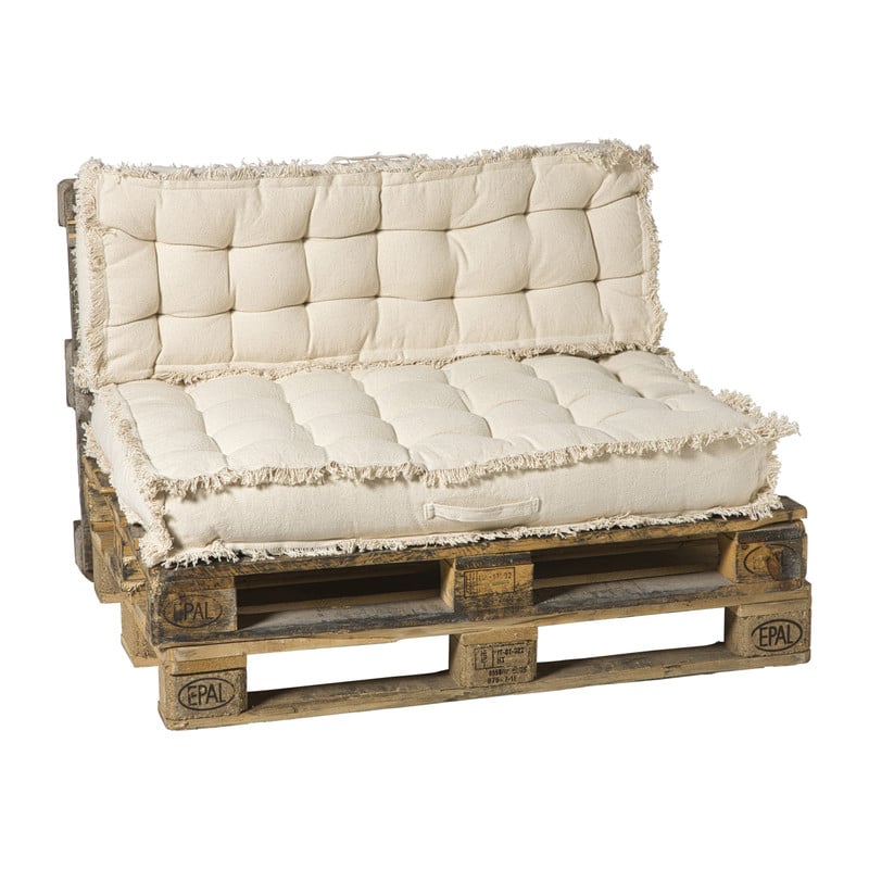 Palletkussens luxe 120x80 cm - beige - set van 2