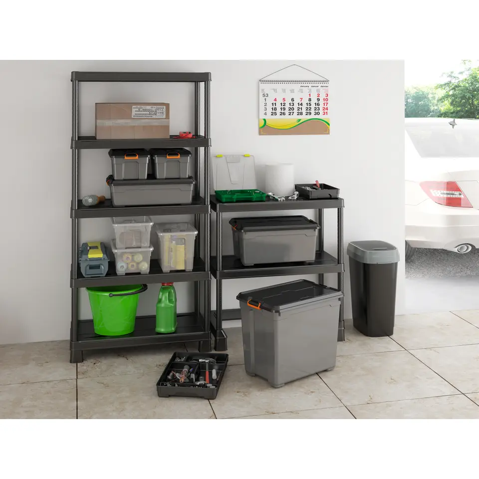 Kis Dual Swing Prullenbak L - 50L - zwart/grijs