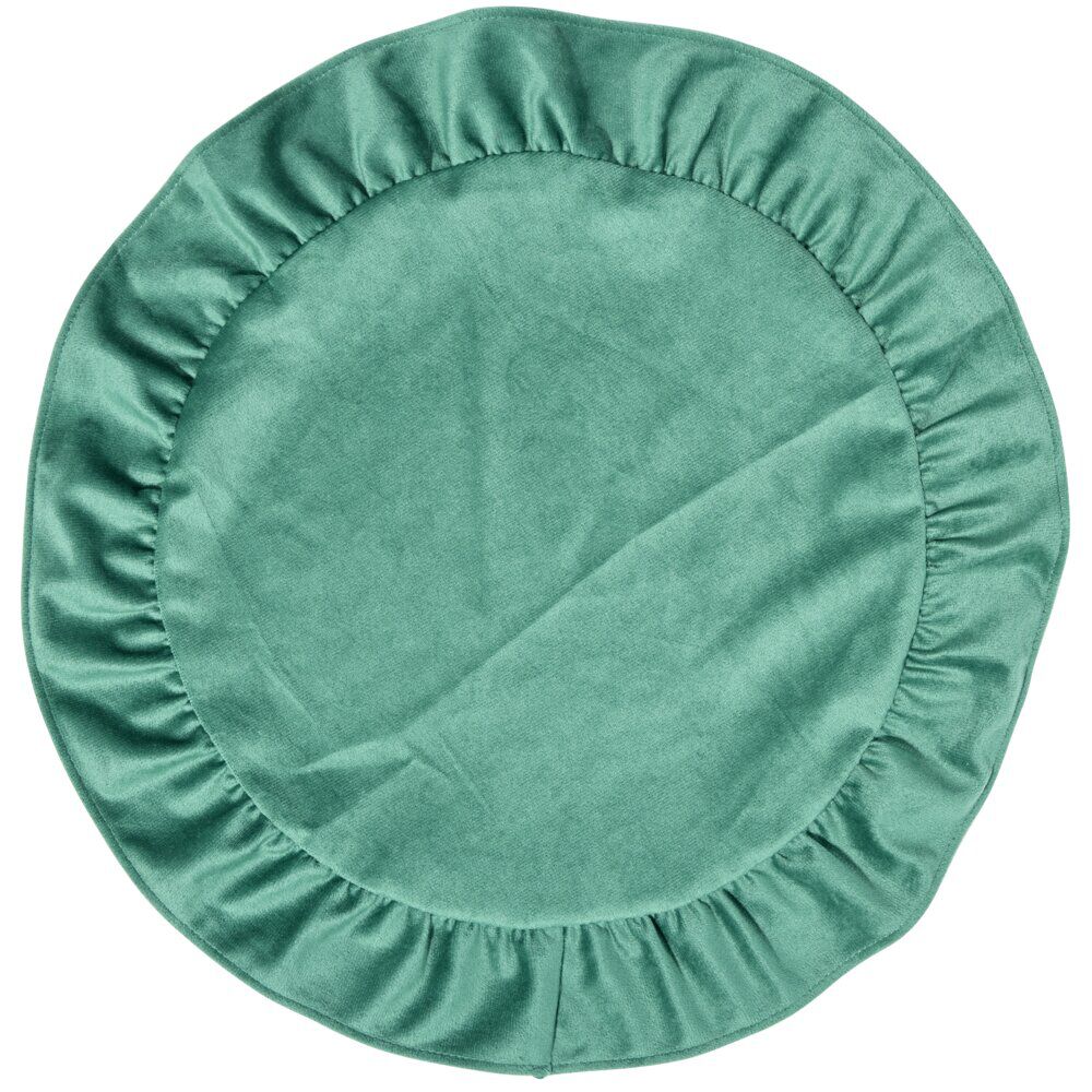 Set de table en velours bord volanté Ø38 cm vert
