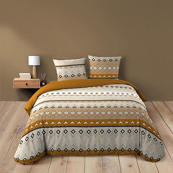 Housse de couette 240x220   2 taies 100% coton