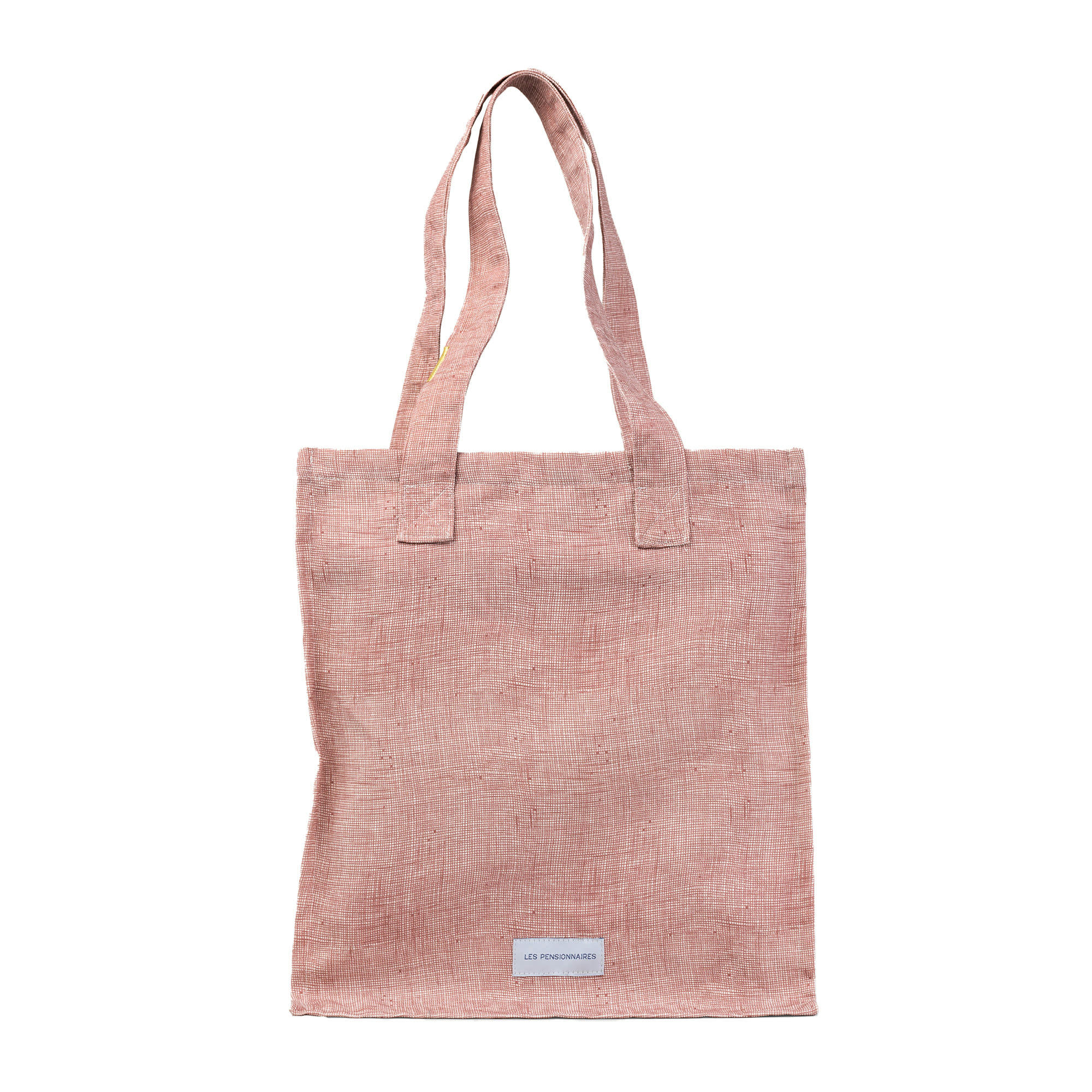 - Sac zippé en toile de coton bio bois de rose quadrillé