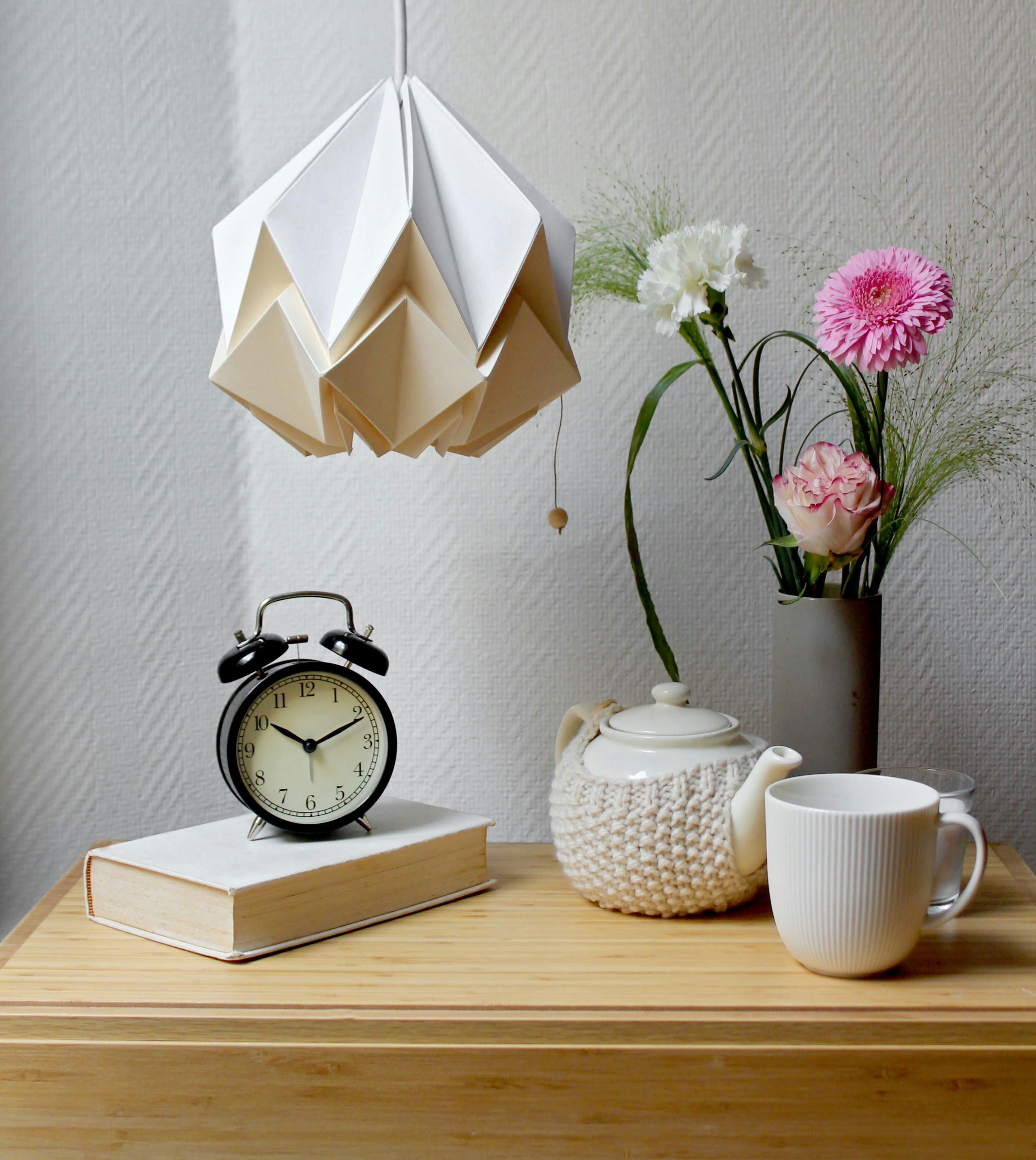 HANAHI - Suspension origami bicolore en papier taille S