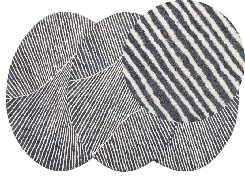 Dywan 140x200 cm wełna biało-grafitowy