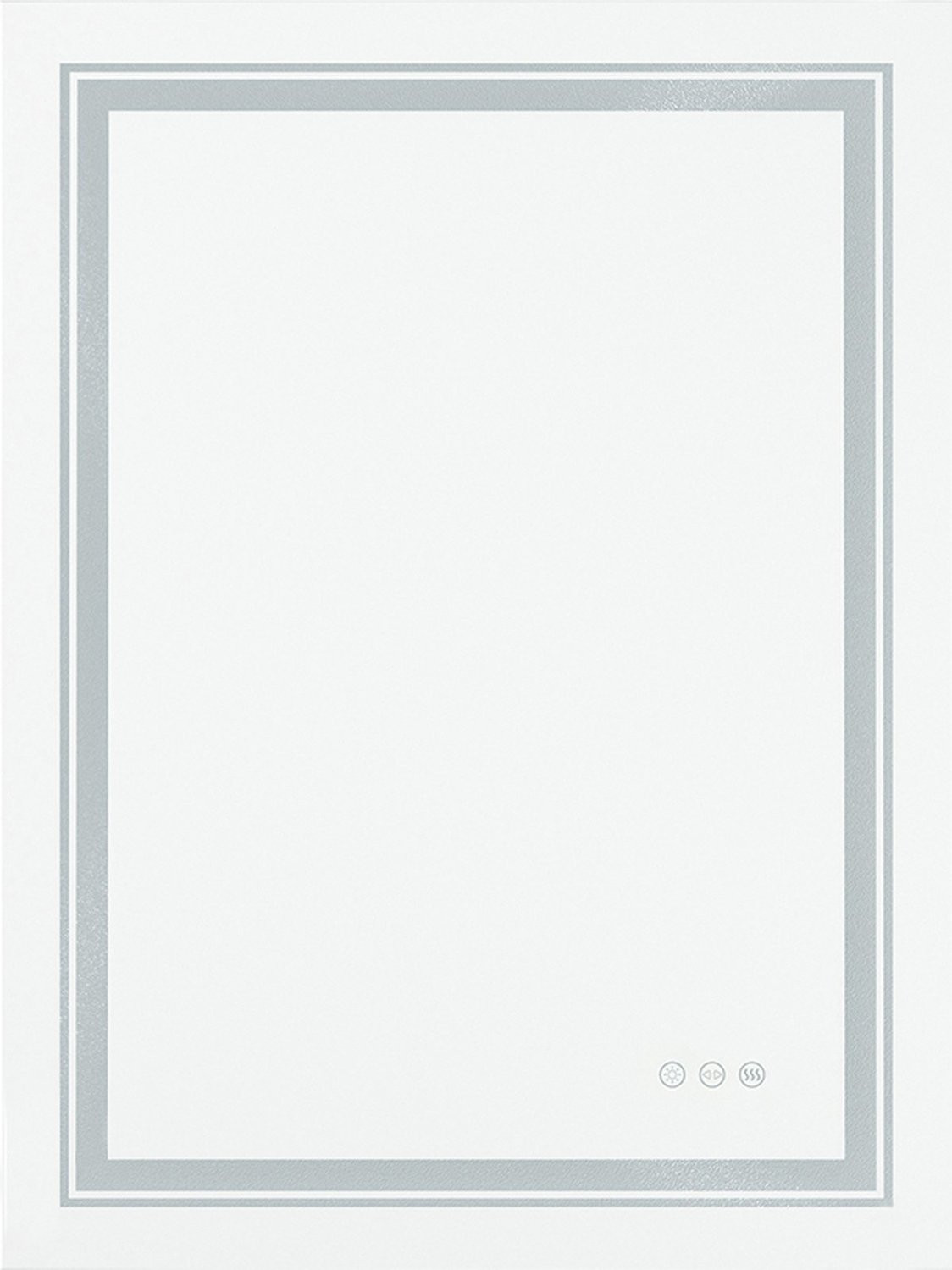 Lustro łazienkowe VERO 60x80cm srebrne z oświetleniem LED