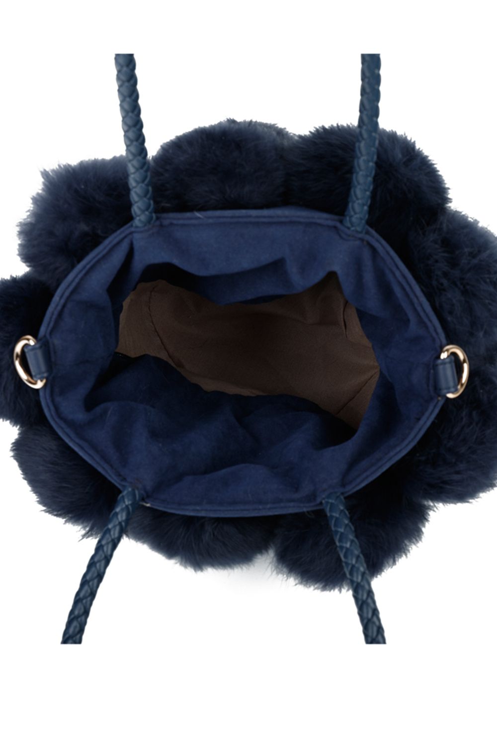 Fontanella Fashion Bucket Shaped Shoulder Bag With Fur Pom-Pom