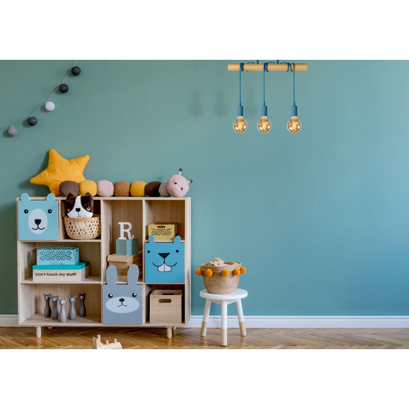 Suspension Paulien bleue dimmable E27 180 W LUCIDE