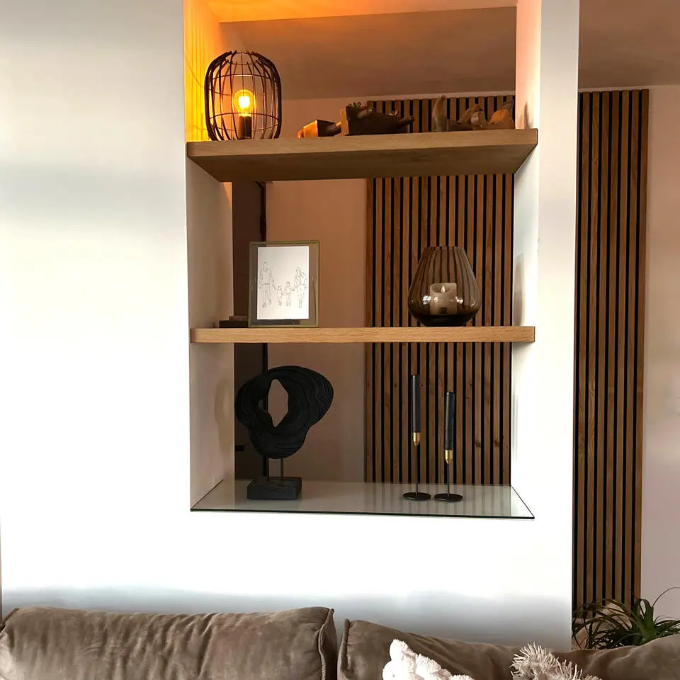 QUVIO Kaarsenstandaard - set van 2 (klein en groot) - Metaal - Zwart en Goud