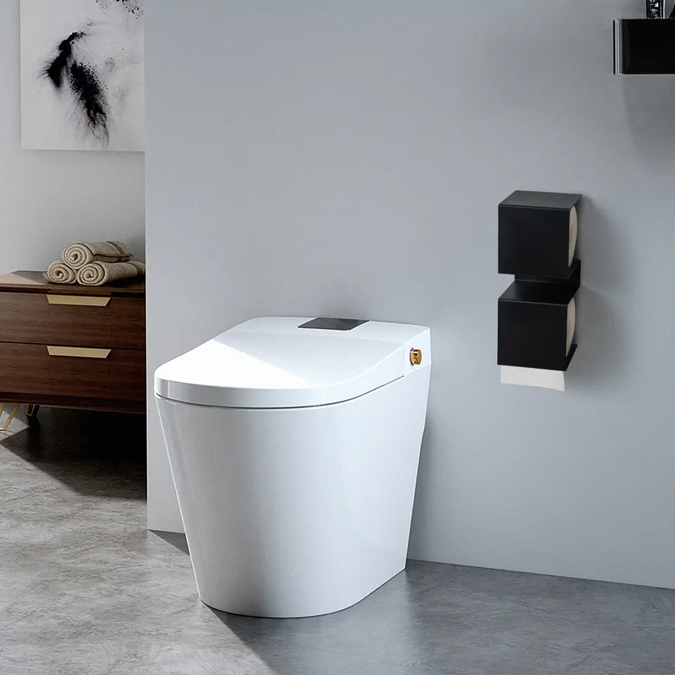 VDN Stainless wc rolhouder zwart - Reserverolhouder - RVS - Hangend