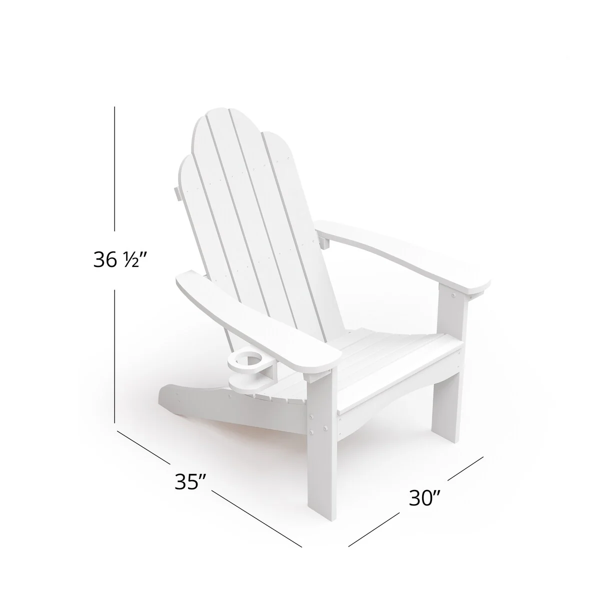 LUE BONA Plastic Poly Weather Resistant Outdoor Patio Adirondack Chair 2-Pack - 35D x 30W x 36.2H
