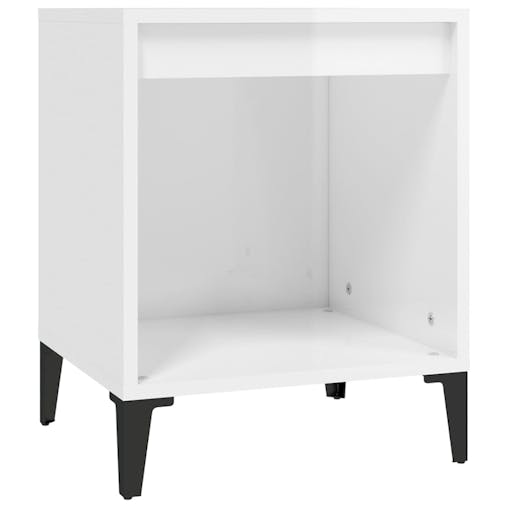 NNEVL Bedside Cabinets 2 pcs High Gloss White 40x35x50 cm