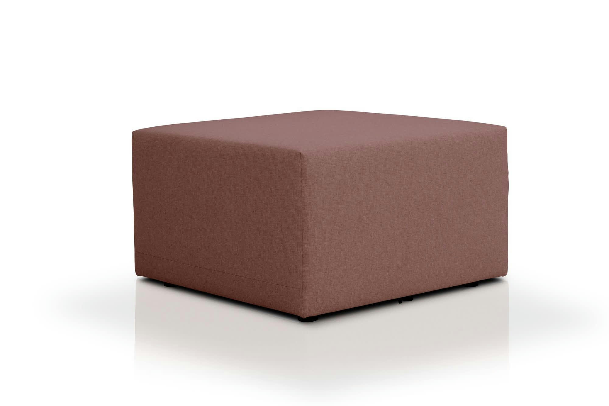 CENTAURI - Pouf carré 1 place  en tissu rose foncé