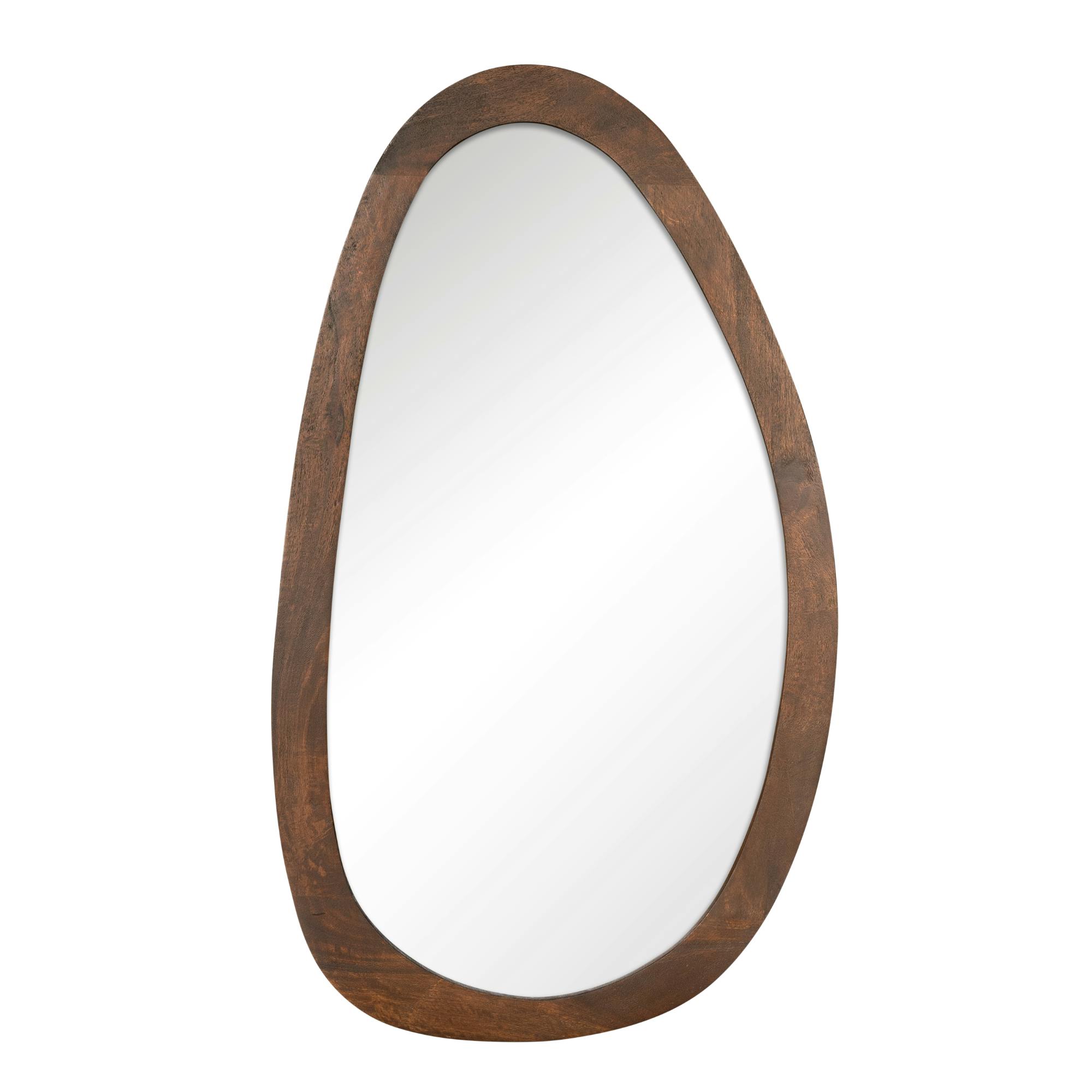Miroir design organique en bois marron 60 x 100 cm ASPEN