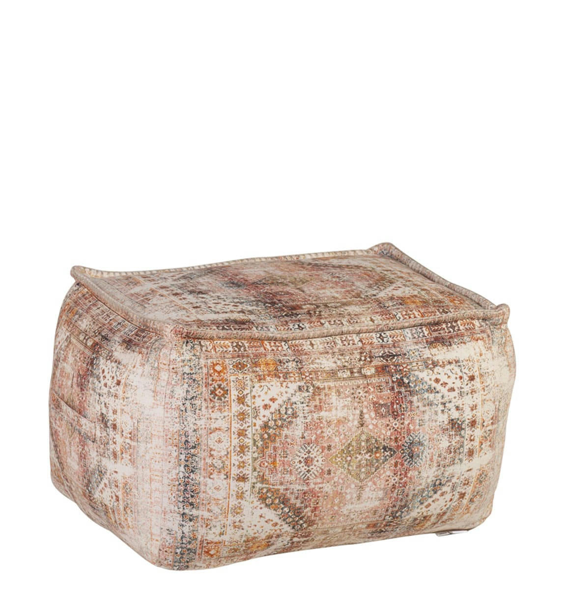 - Pouf en tissu bicolore