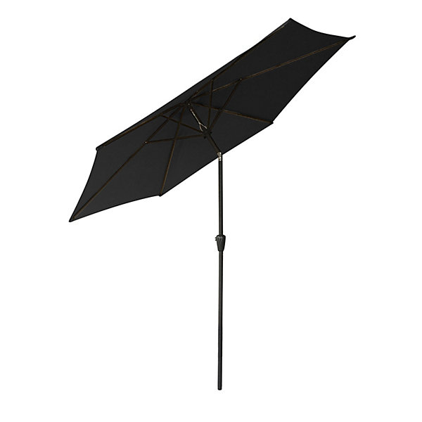 Parasol droit HAPUNA rond 2,70m de diamètre noir - HAPPY GARDEN