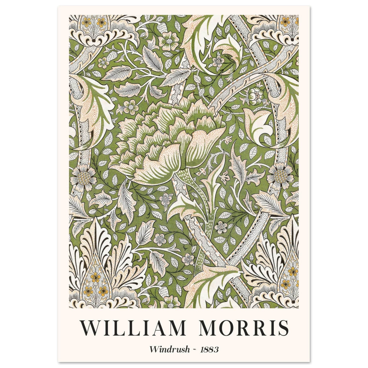 Artfulprints Poster William Morris - Windrush 1883  - A4 21x29.7 cm - Groen