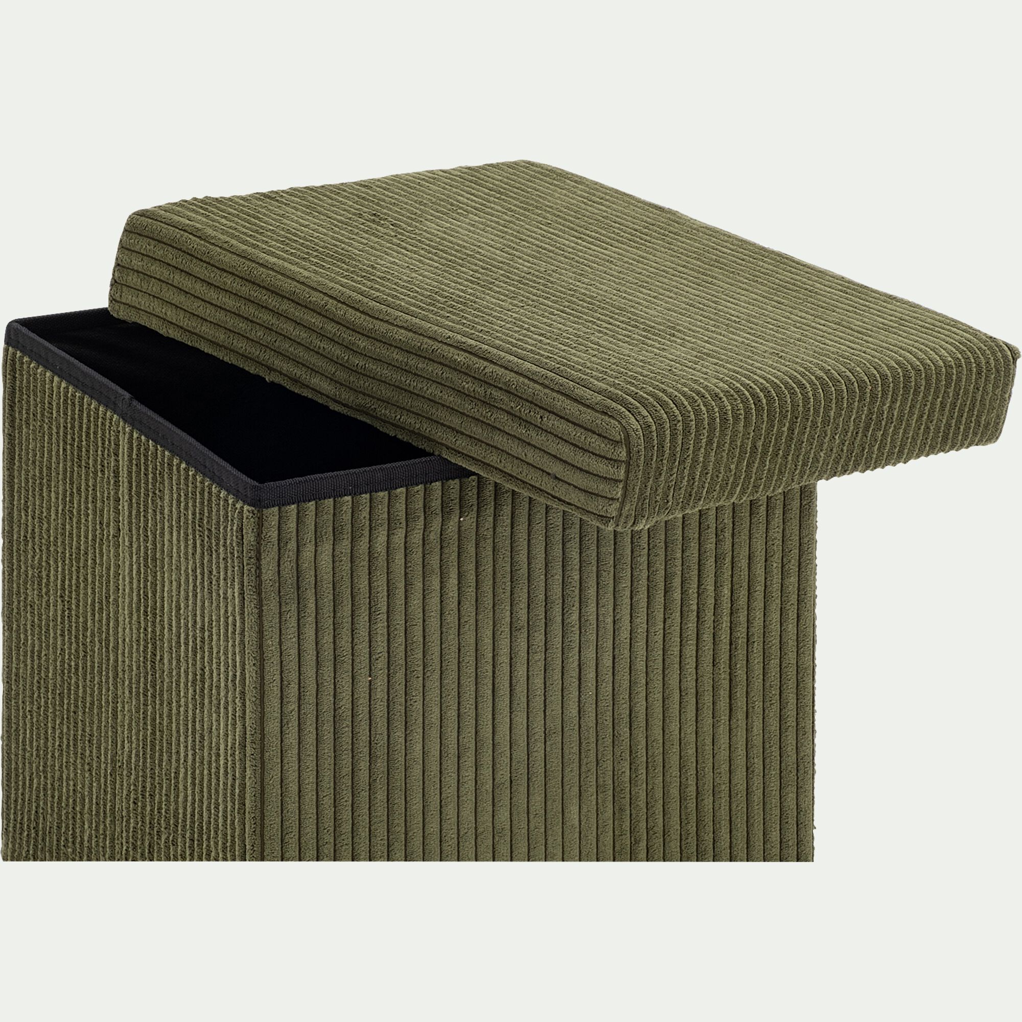 BAO - Pouf en tissu avec coffre de rangement H38 - vert