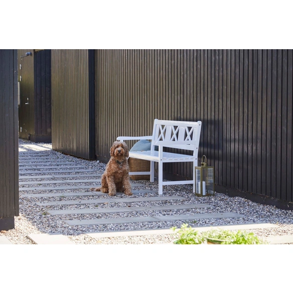 Gartenbank »Rosenborg«, BxTxH: 150 x 59 x 90 cm, weiss, Mahagoniholz