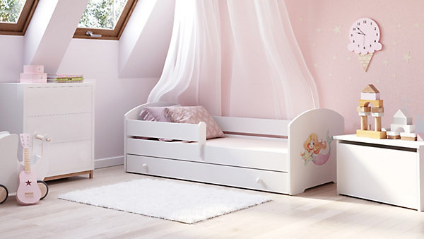 Lit enfant LUK avec tiroir et barreau 160x80 Little Mermaid