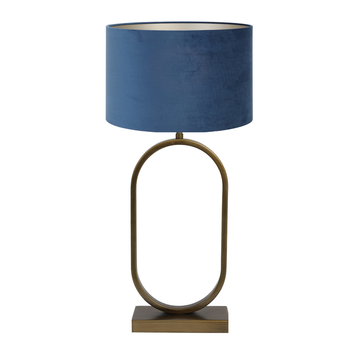 Light & Living tafellamp Jamiri/Velours - ant. brons, blauw - 30x30x67cm