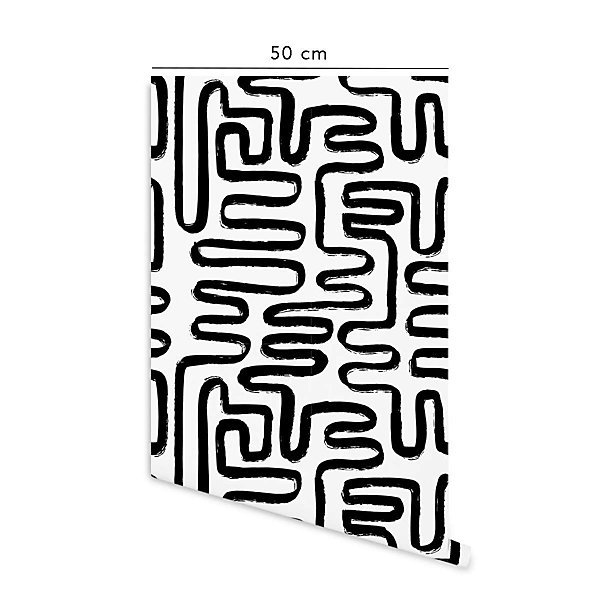 Papier peint adhésif jardin zen noir en vinyle lavable et amovible - 1 rouleau 50x300 cm - Decochic