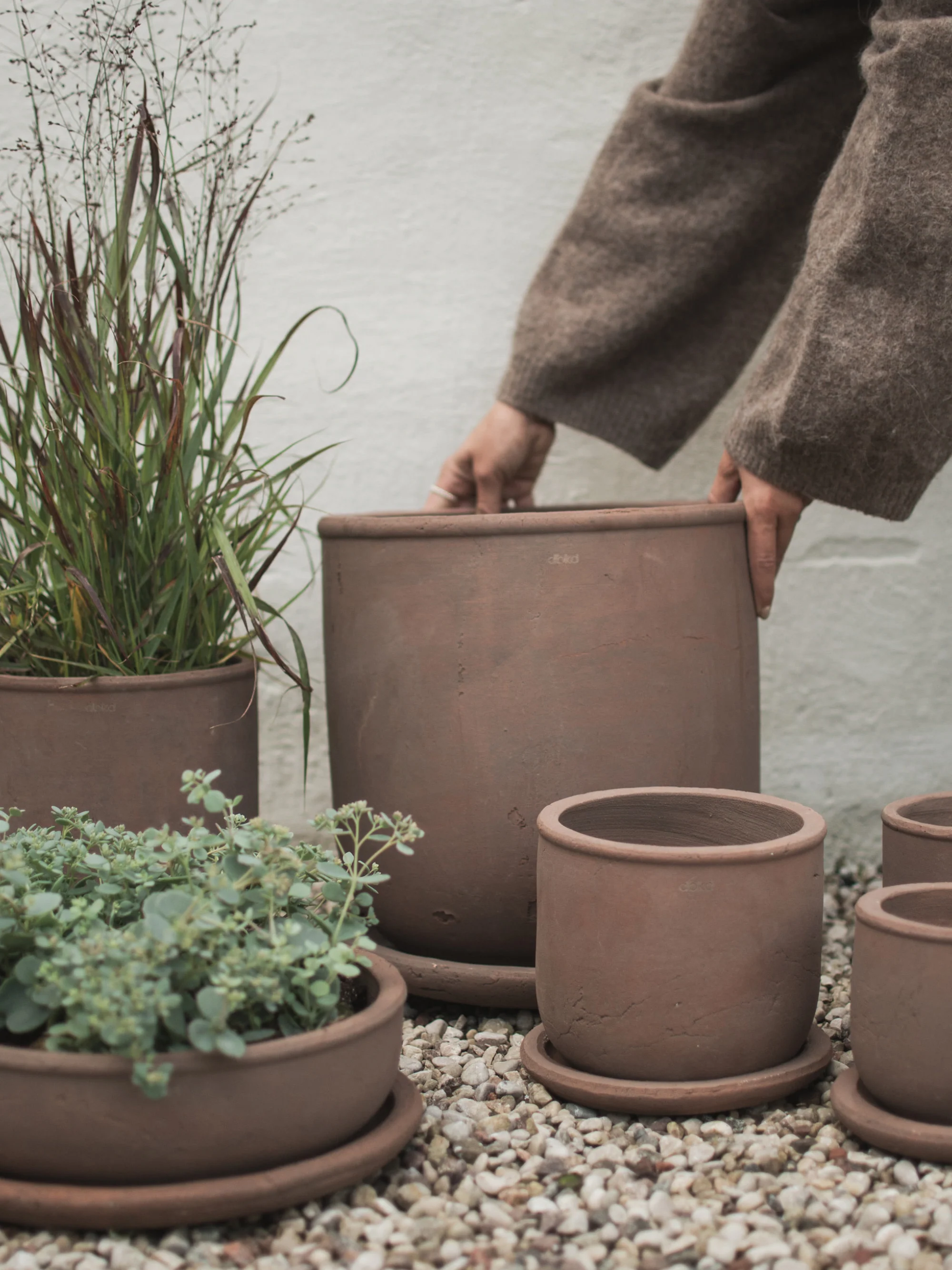 Outdoor-Blumentopf Terra aus Terrakotta, H 36 cm