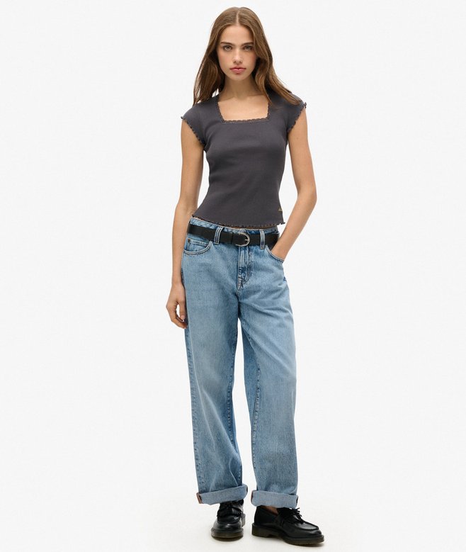 Essential Square Neck Short Sleeve T-Shirt
