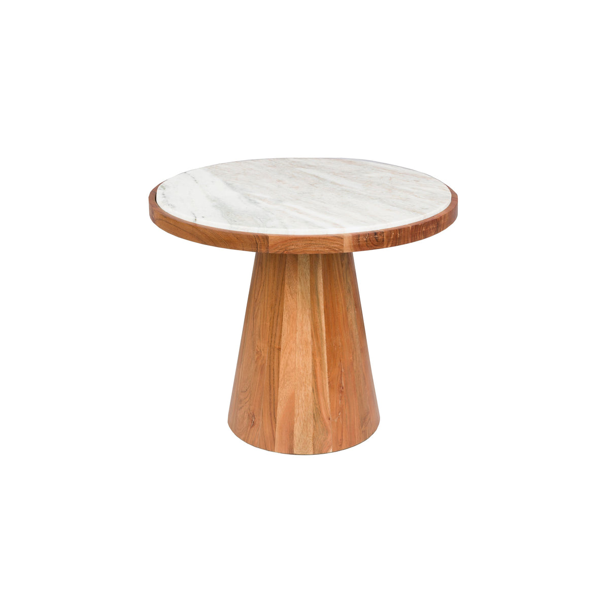 Housecraft Living Mees Salontafel Rond 50 cm Marmer/ Hout - Bruin
