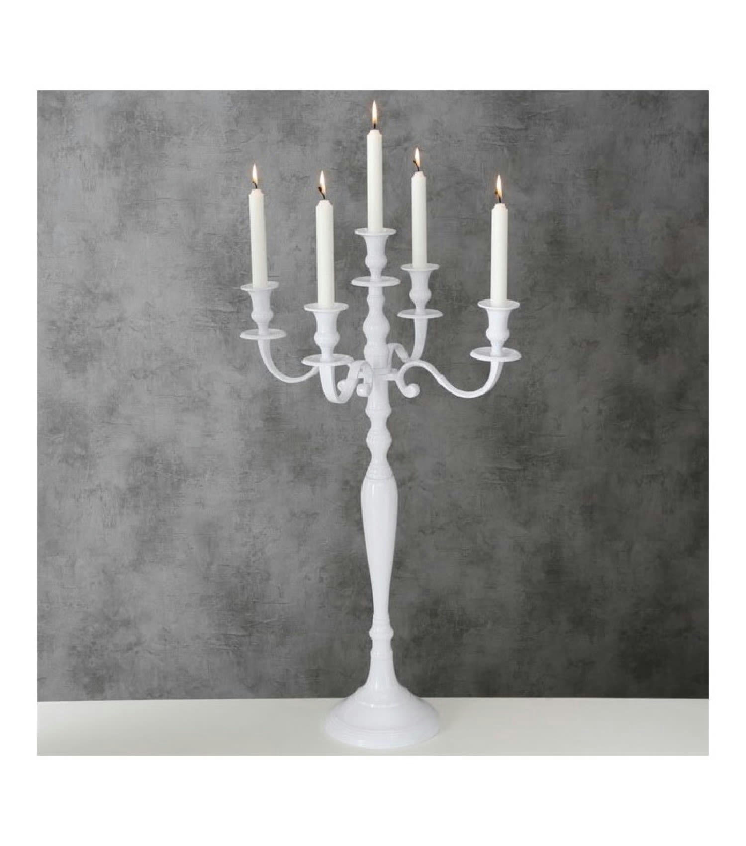 VICTORIA - Chandelier baroque blanc H77cm