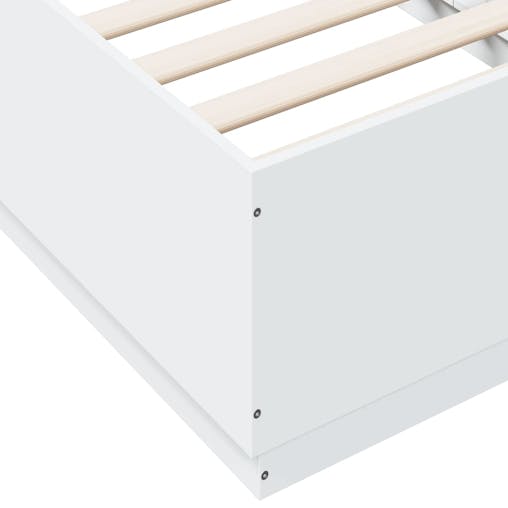 NNEVL Bed Frame White 90x190 cm Engineered Wood